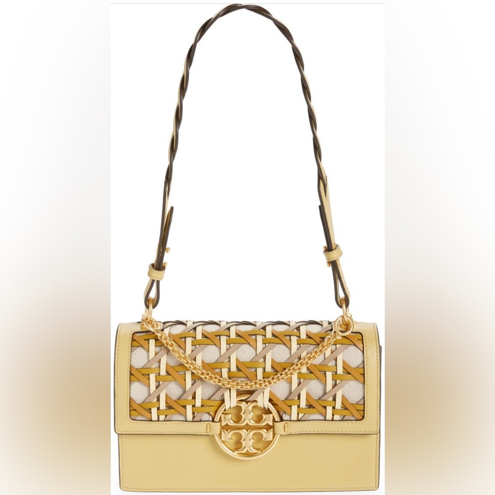 Tory Burch Miller Basketweave Flap Shoulder Bag